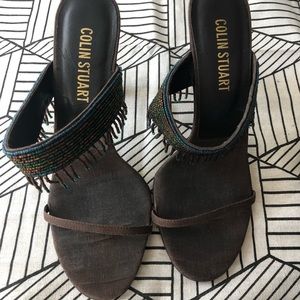 Colin Stuart beeded sandal heel 6.5